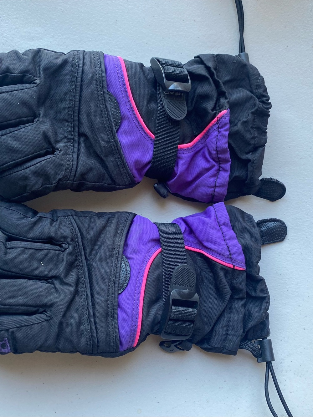 Head Vintage Retro Black Purple Pink Snow Ski Gloves size medium